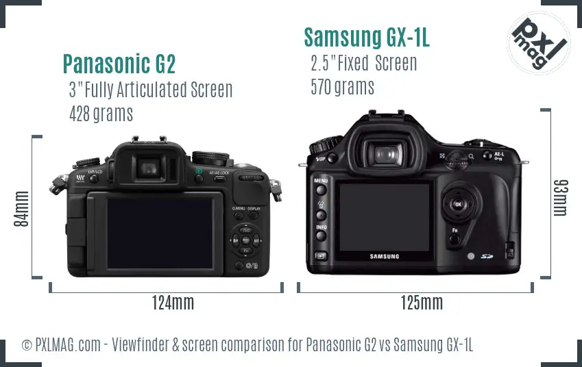 Panasonic G2 vs Samsung GX-1L Screen and Viewfinder comparison Panasonic G2 vs Samsung GX-1L Screen and Viewfinder comparison