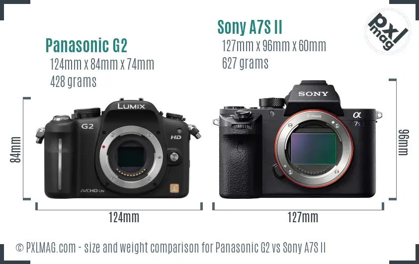 Panasonic G2 vs Sony A7S II size comparison