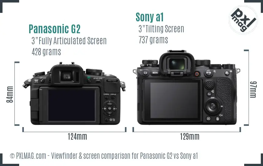 Panasonic G2 vs Sony a1 Screen and Viewfinder comparison Panasonic G2 vs Sony a1 Screen and Viewfinder comparison