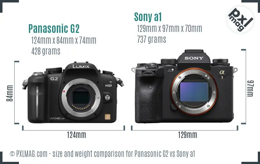 Panasonic G2 vs Sony a1 size comparison Panasonic G2 vs Sony a1 size comparison