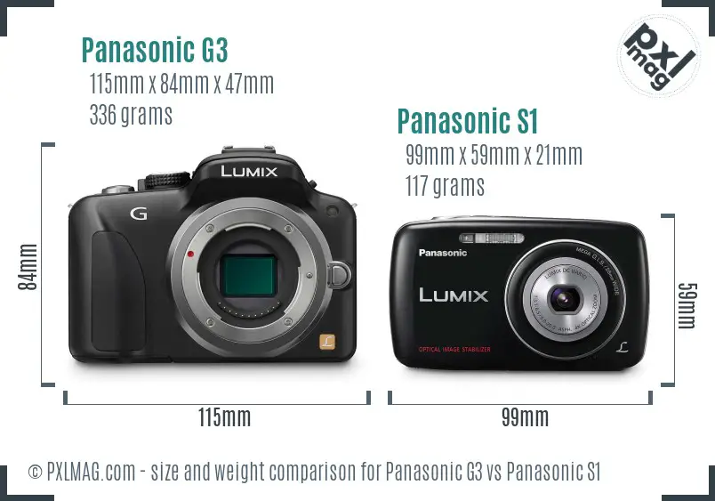 Panasonic G3 vs Panasonic S1 size comparison