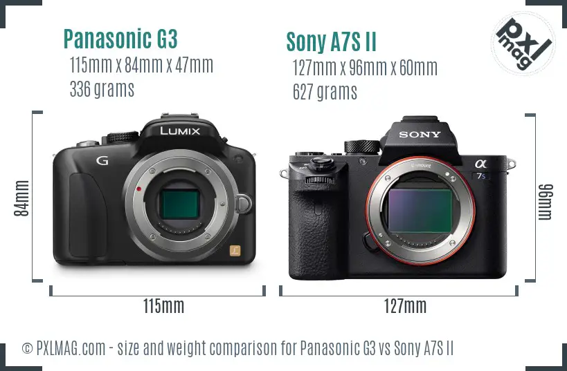 Panasonic G3 vs Sony A7S II size comparison Panasonic G3 vs Sony A7S II size comparison