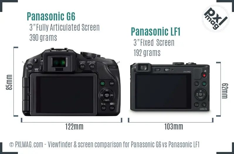 Panasonic G6 vs Panasonic LF1 Screen and Viewfinder comparison