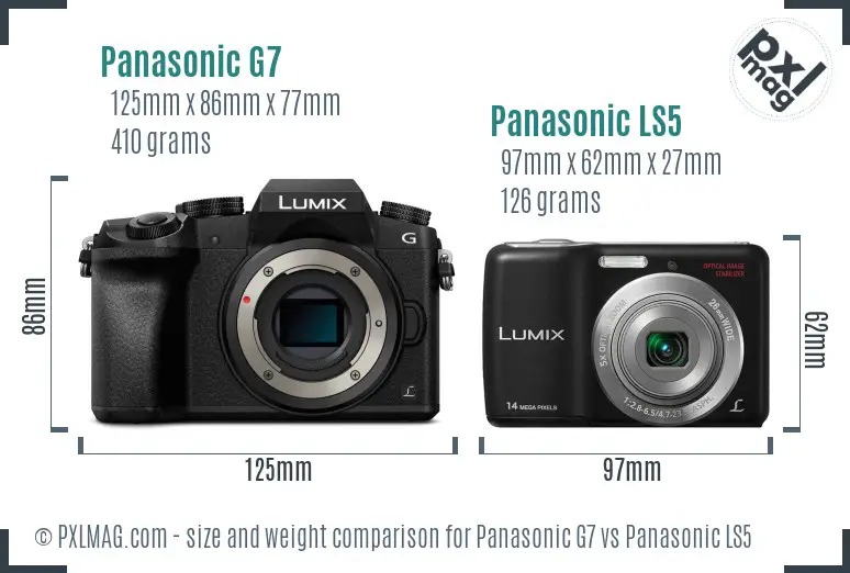 Panasonic G7 vs Panasonic LS5 size comparison