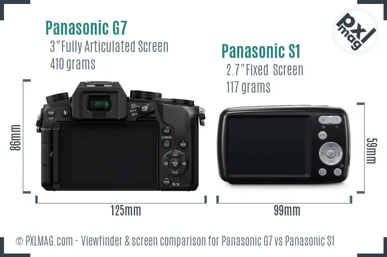 Panasonic G7 vs Panasonic S1 Screen and Viewfinder comparison