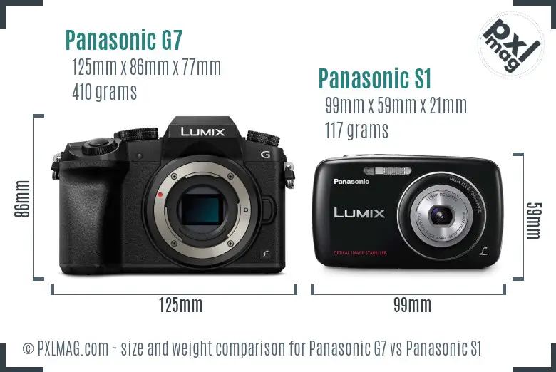 Panasonic G7 vs Panasonic S1 size comparison
