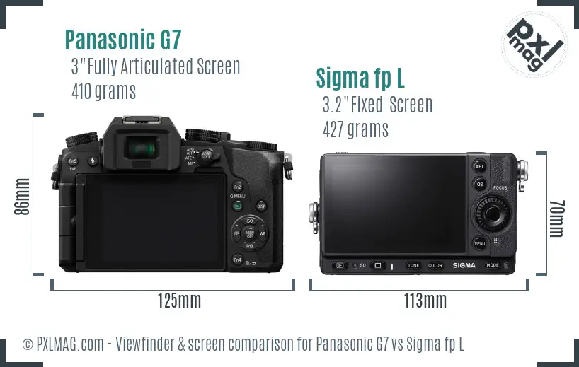 Panasonic G7 vs Sigma fp L Screen and Viewfinder comparison Panasonic G7 vs Sigma fp L Screen and Viewfinder comparison