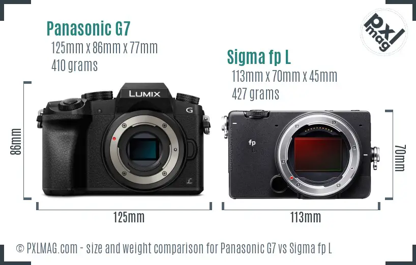Panasonic G7 vs Sigma fp L size comparison Panasonic G7 vs Sigma fp L size comparison