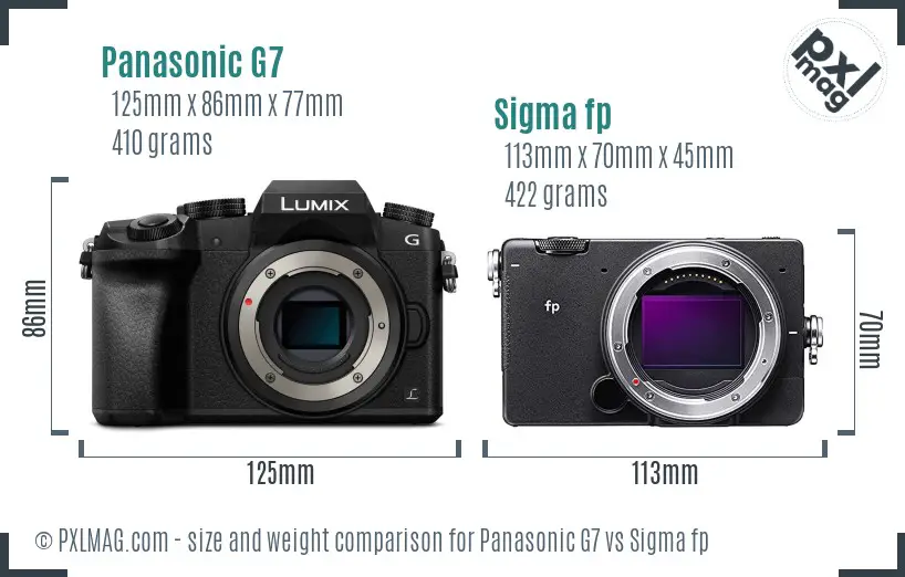 Panasonic G7 vs Sigma fp size comparison Panasonic G7 vs Sigma fp size comparison