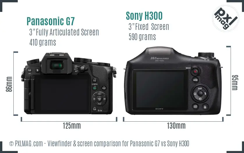 Panasonic G7 vs Sony H300 Screen and Viewfinder comparison Panasonic G7 vs Sony H300 Screen and Viewfinder comparison