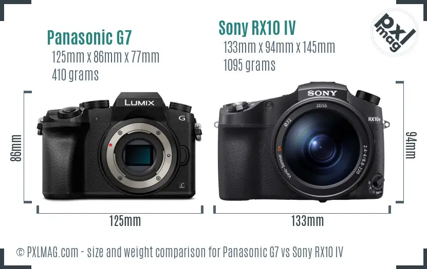 Panasonic G7 vs Sony RX10 IV size comparison Panasonic G7 vs Sony RX10 IV size comparison