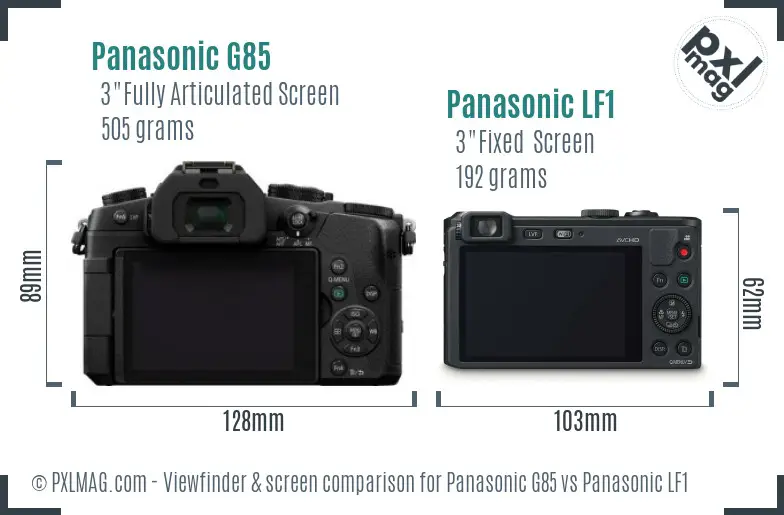 Panasonic G85 vs Panasonic LF1 Screen and Viewfinder comparison