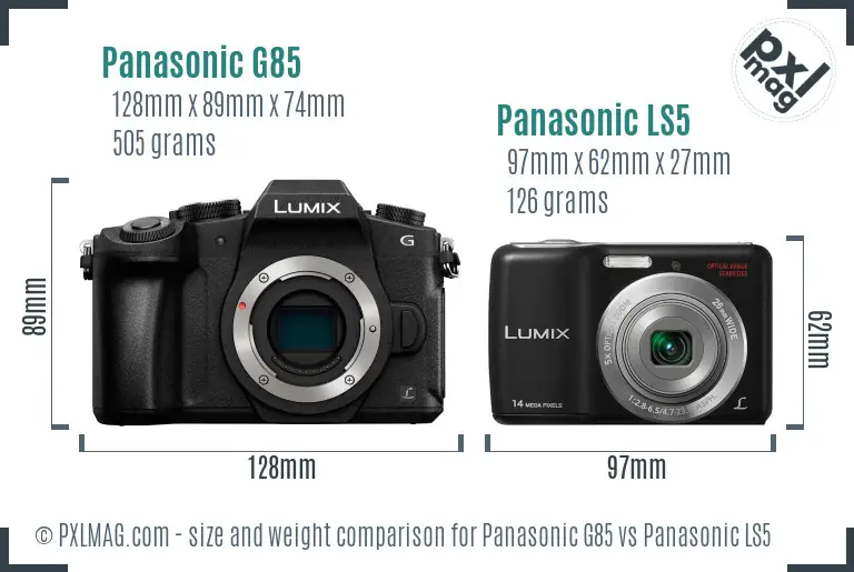 Panasonic G85 vs Panasonic LS5 size comparison