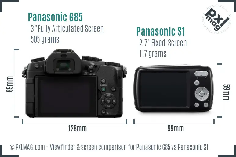 Panasonic G85 vs Panasonic S1 Screen and Viewfinder comparison