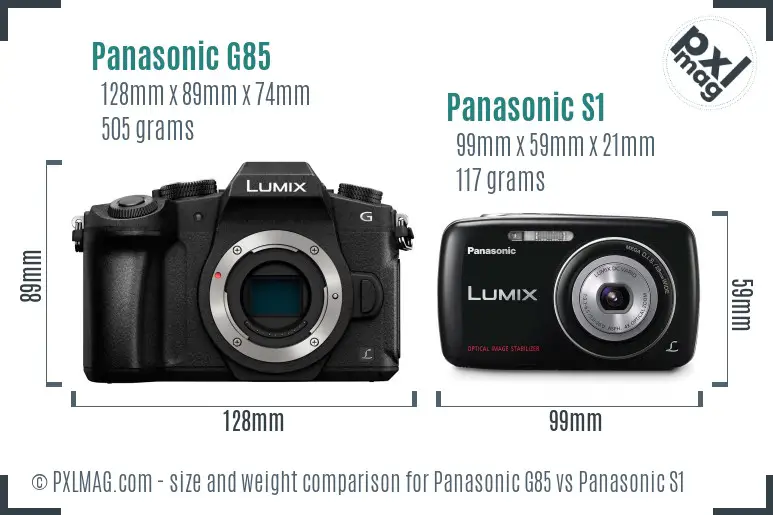 Panasonic G85 vs Panasonic S1 size comparison