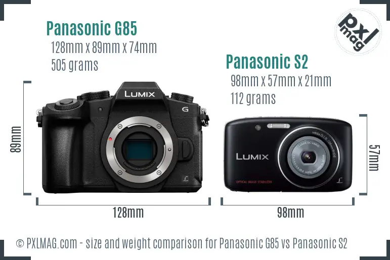 Panasonic G85 vs Panasonic S2 size comparison
