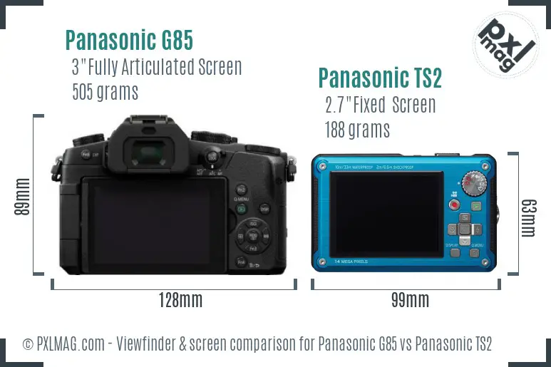 Panasonic G85 vs Panasonic TS2 Screen and Viewfinder comparison