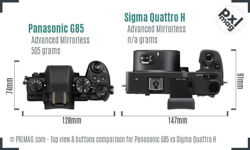 Panasonic G85 vs Sigma Quattro H top view buttons comparison