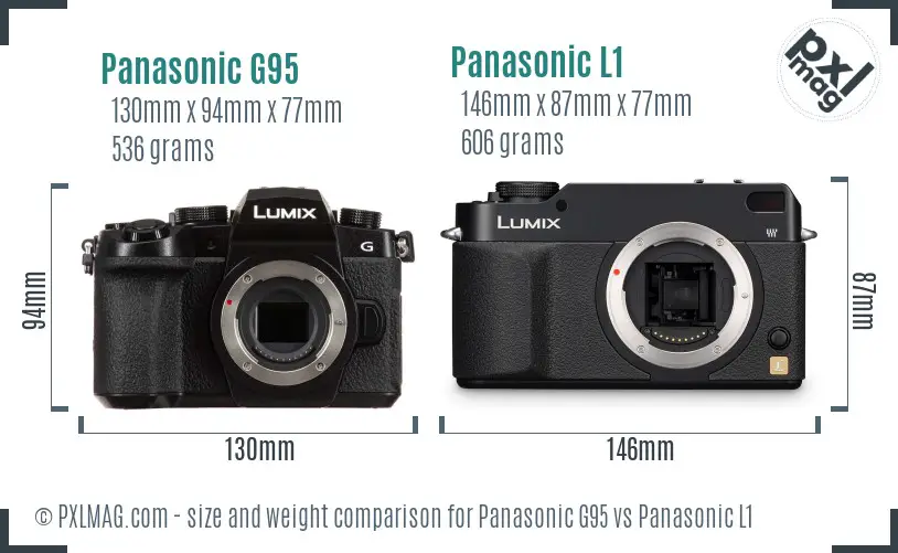 Panasonic G95 vs Panasonic L1 size comparison