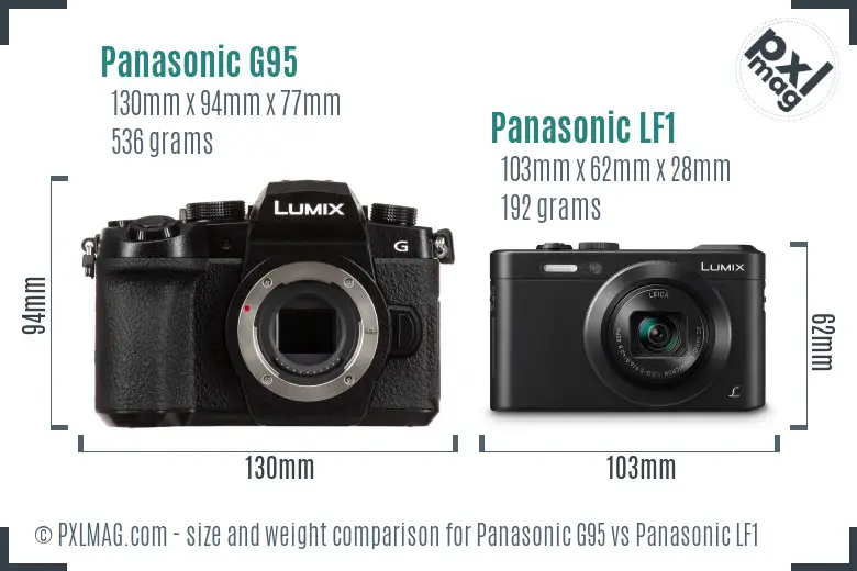 Panasonic G95 vs Panasonic LF1 size comparison