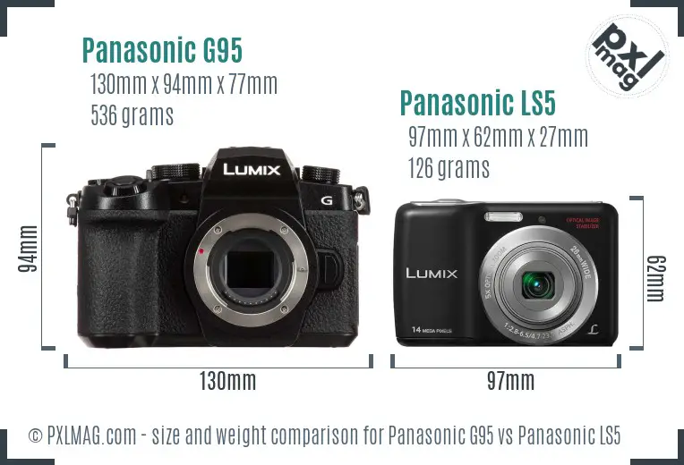 Panasonic G95 vs Panasonic LS5 size comparison