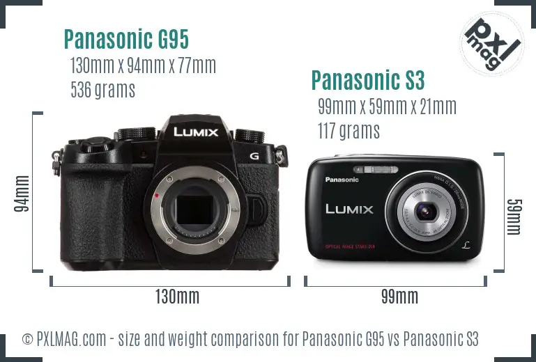 Panasonic G95 vs Panasonic S3 size comparison