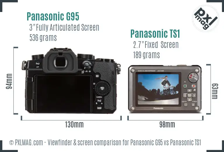 Panasonic G95 vs Panasonic TS1 Screen and Viewfinder comparison