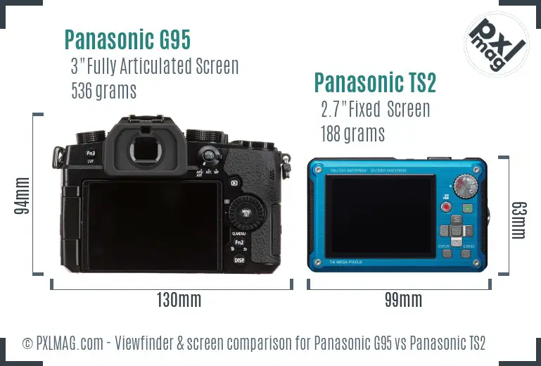 Panasonic G95 vs Panasonic TS2 Screen and Viewfinder comparison