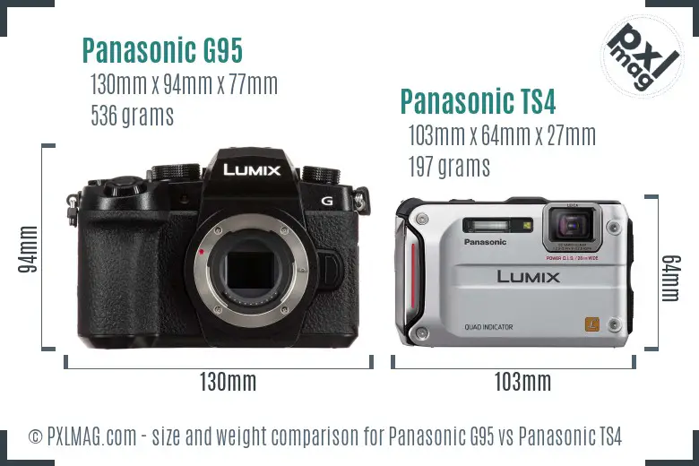 Panasonic G95 vs Panasonic TS4 size comparison