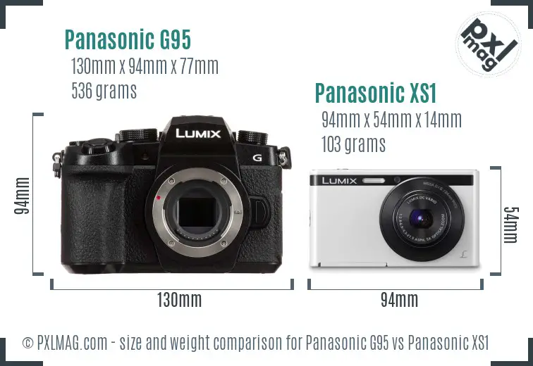 Panasonic G95 vs Panasonic XS1 size comparison