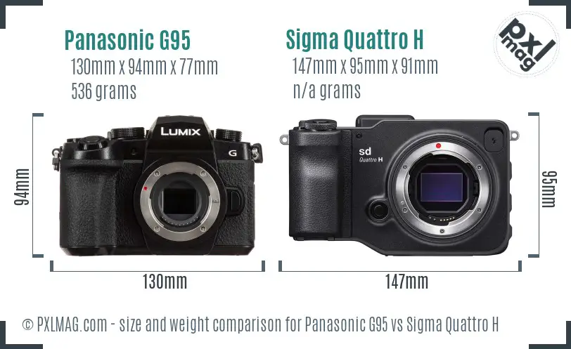 Panasonic G95 vs Sigma Quattro H size comparison Panasonic G95 vs Sigma Quattro H size comparison