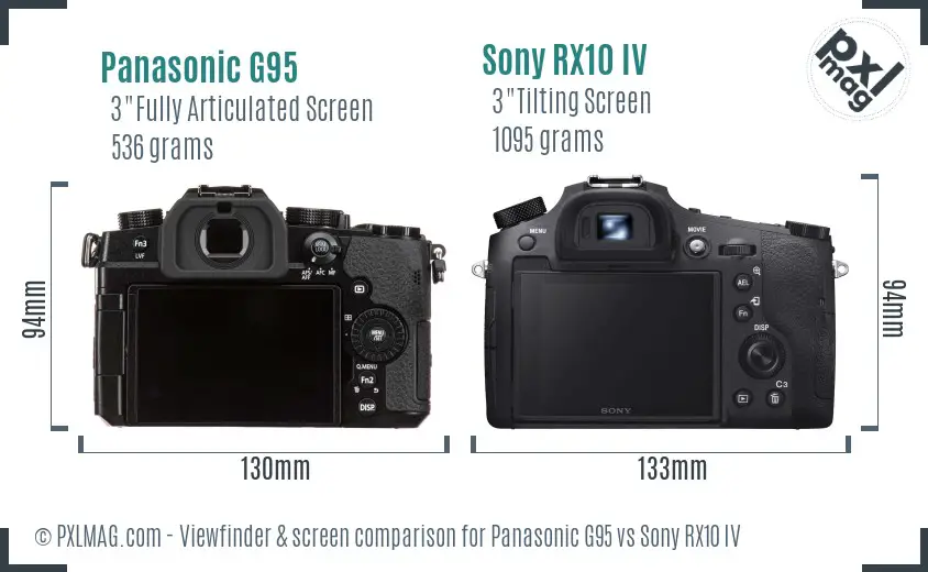 Panasonic G95 vs Sony RX10 IV Screen and Viewfinder comparison Panasonic G95 vs Sony RX10 IV Screen and Viewfinder comparison