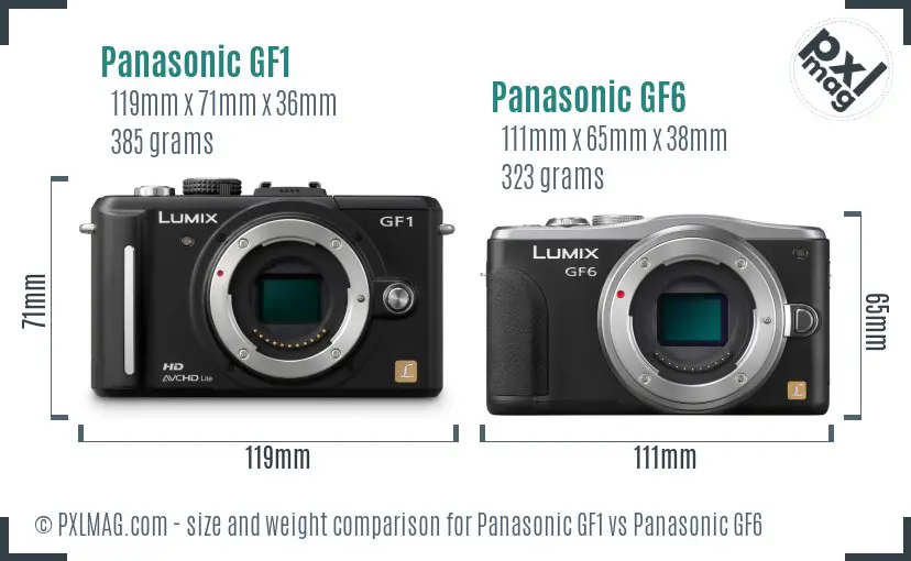 Panasonic GF1 vs Panasonic GF6 size comparison