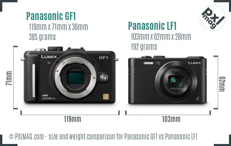 Panasonic GF1 vs Panasonic LF1 size comparison