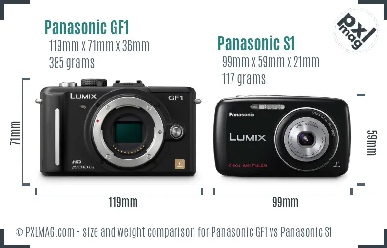 Panasonic GF1 vs Panasonic S1 size comparison