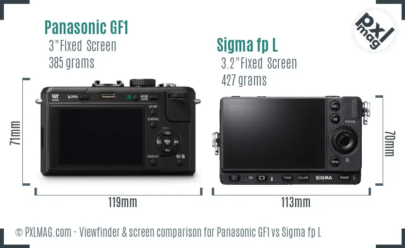 Panasonic GF1 vs Sigma fp L Screen and Viewfinder comparison Panasonic GF1 vs Sigma fp L Screen and Viewfinder comparison