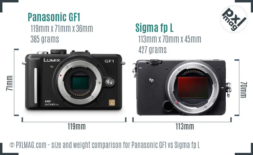 Panasonic GF1 vs Sigma fp L size comparison Panasonic GF1 vs Sigma fp L size comparison