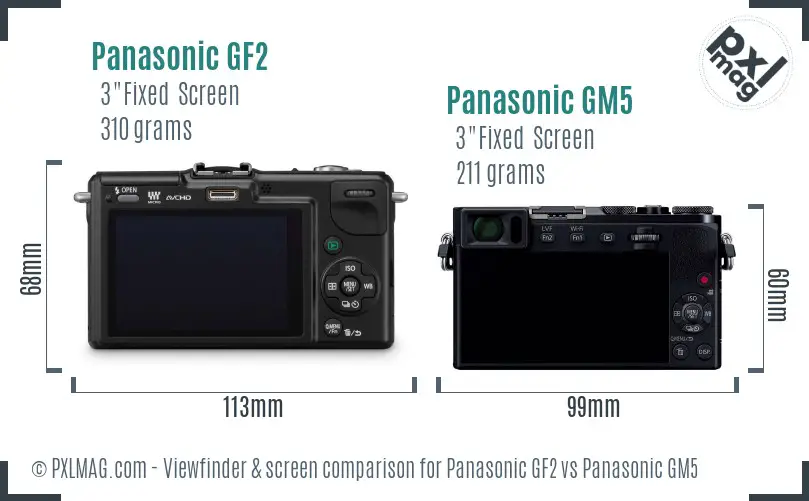 Panasonic GF2 vs Panasonic GM5 Screen and Viewfinder comparison