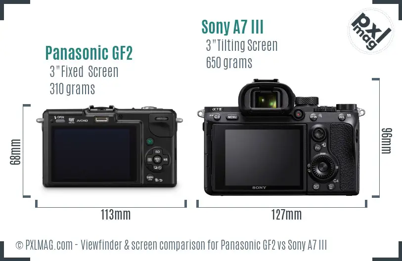 Panasonic GF2 vs Sony A7 III Screen and Viewfinder comparison Panasonic GF2 vs Sony A7 III Screen and Viewfinder comparison
