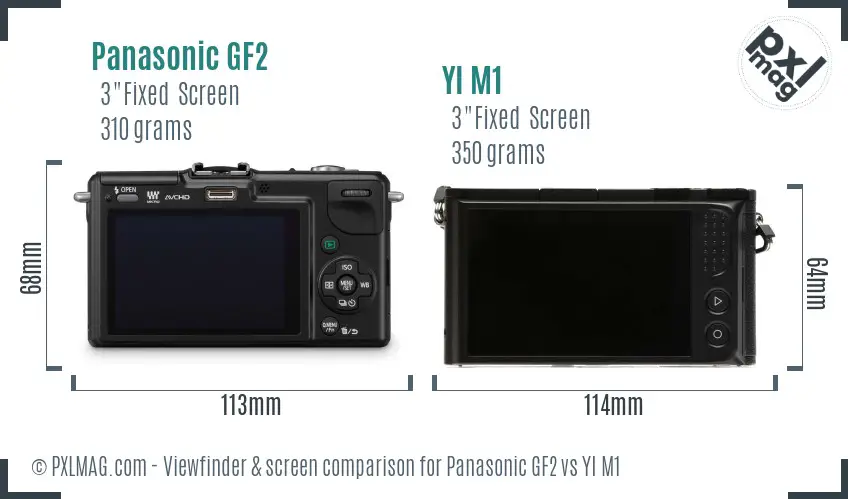 Panasonic GF2 vs YI M1 Screen and Viewfinder comparison