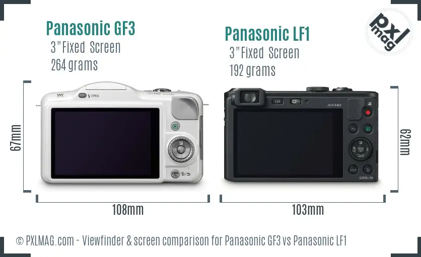 Panasonic GF3 vs Panasonic LF1 Screen and Viewfinder comparison