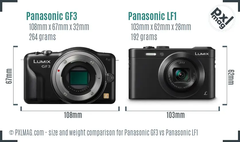Panasonic GF3 vs Panasonic LF1 size comparison