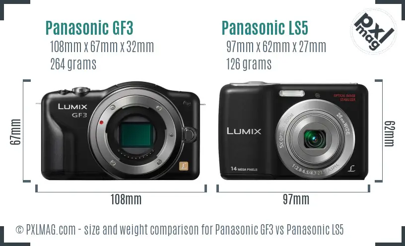 Panasonic GF3 vs Panasonic LS5 size comparison