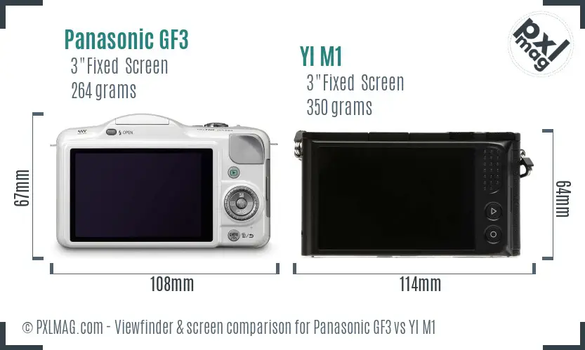 Panasonic GF3 vs YI M1 Screen and Viewfinder comparison
