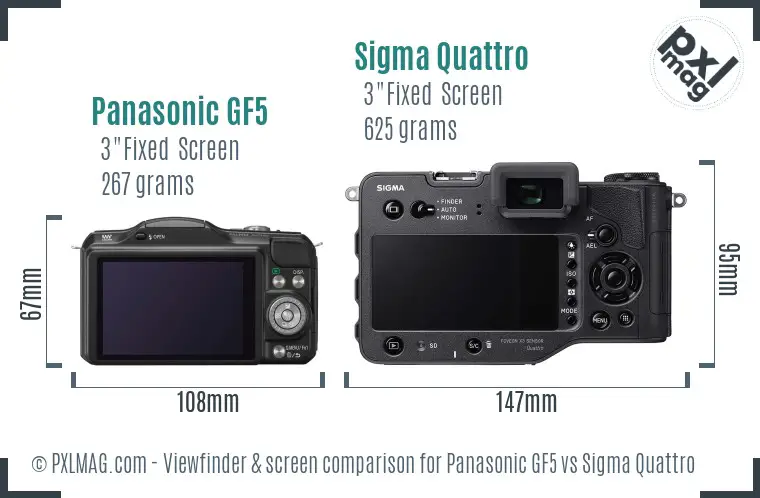 Panasonic GF5 vs Sigma Quattro Screen and Viewfinder comparison Panasonic GF5 vs Sigma Quattro Screen and Viewfinder comparison