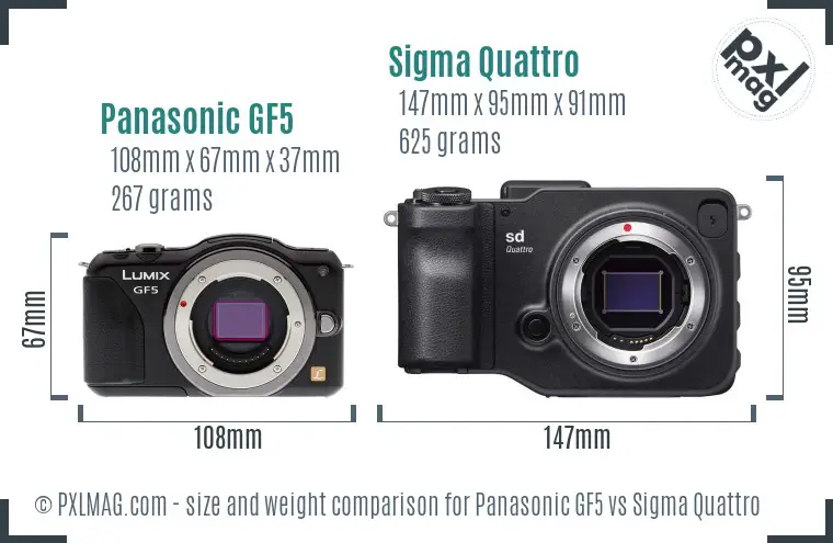 Panasonic GF5 vs Sigma Quattro size comparison Panasonic GF5 vs Sigma Quattro size comparison