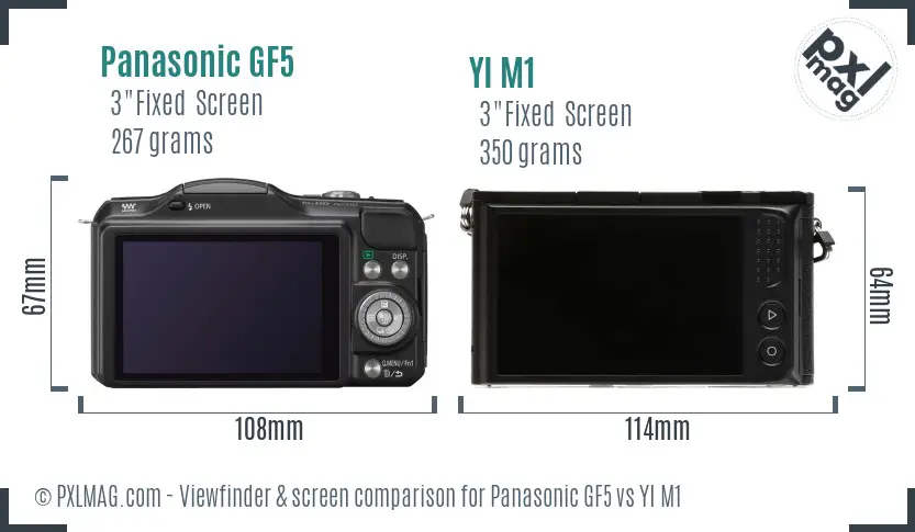 Panasonic GF5 vs YI M1 Screen and Viewfinder comparison Panasonic GF5 vs YI M1 Screen and Viewfinder comparison