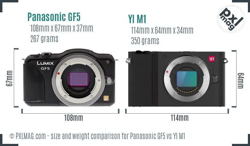 Panasonic GF5 vs YI M1 size comparison Panasonic GF5 vs YI M1 size comparison