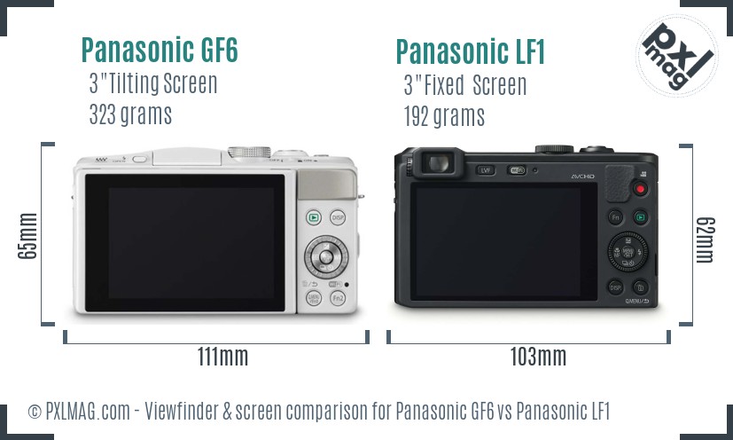 Panasonic GF6 vs Panasonic LF1 Screen and Viewfinder comparison