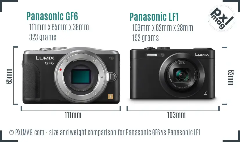 Panasonic GF6 vs Panasonic LF1 size comparison